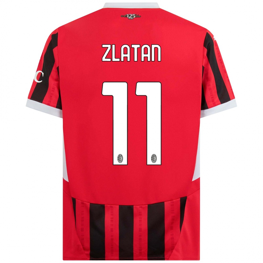 Niño Camiseta Zlatan Ibrahimovic #11 Rojo Negro 1ª Equipación 2024/25 La Camisa México