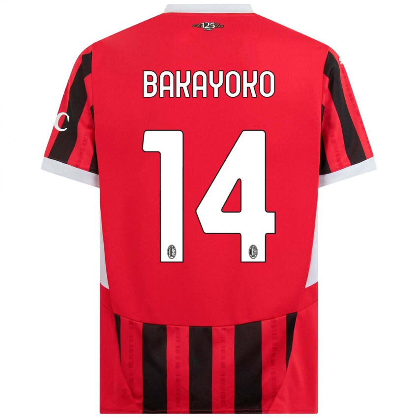 Niño Camiseta Tiemoue Bakayoko #14 Rojo Negro 1ª Equipación 2024/25 La Camisa México