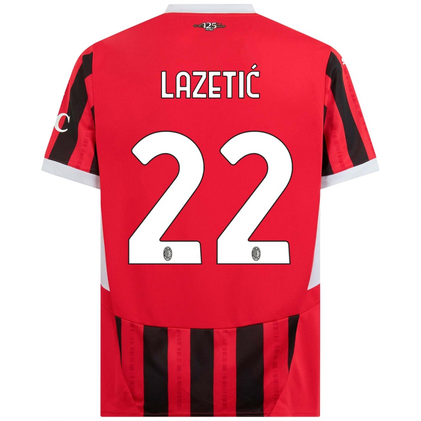 Niño Camiseta Marko Lazetic #22 Rojo Negro 1ª Equipación 2024/25 La Camisa México