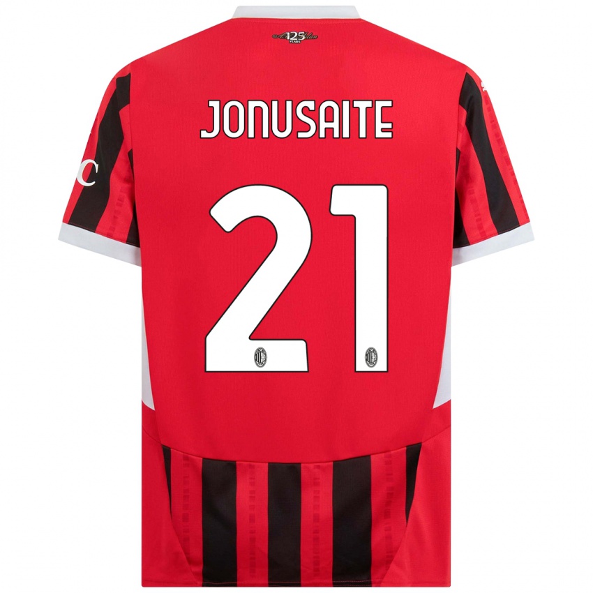 Niño Camiseta Rimante Jonusaite #21 Rojo Negro 1ª Equipación 2024/25 La Camisa México