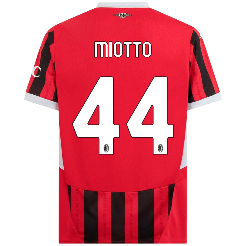 Niño Camiseta Giorgia Miotto #44 Rojo Negro 1ª Equipación 2024/25 La Camisa México