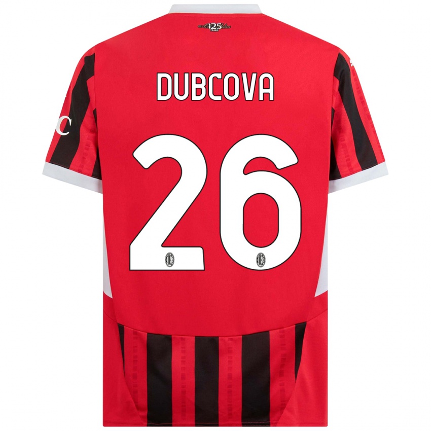 Niño Camiseta Michaela Dubcova #26 Rojo Negro 1ª Equipación 2024/25 La Camisa México