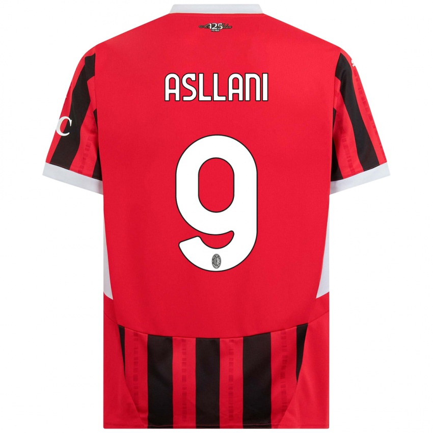 Niño Camiseta Kosovare Asllani #9 Rojo Negro 1ª Equipación 2024/25 La Camisa México