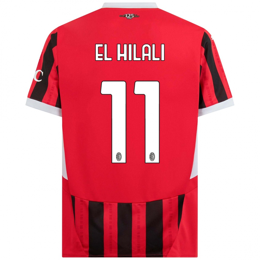 Niño Camiseta Youns El Hilali #11 Rojo Negro 1ª Equipación 2024/25 La Camisa México