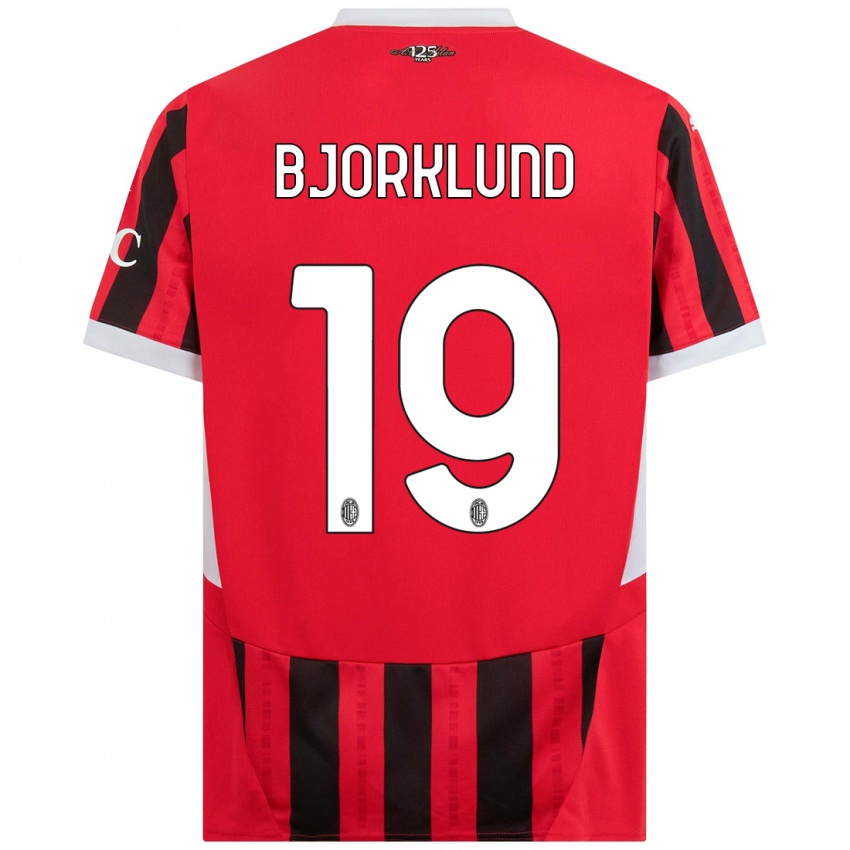 Niño Camiseta Lukas Bjorklund #19 Rojo Negro 1ª Equipación 2024/25 La Camisa México