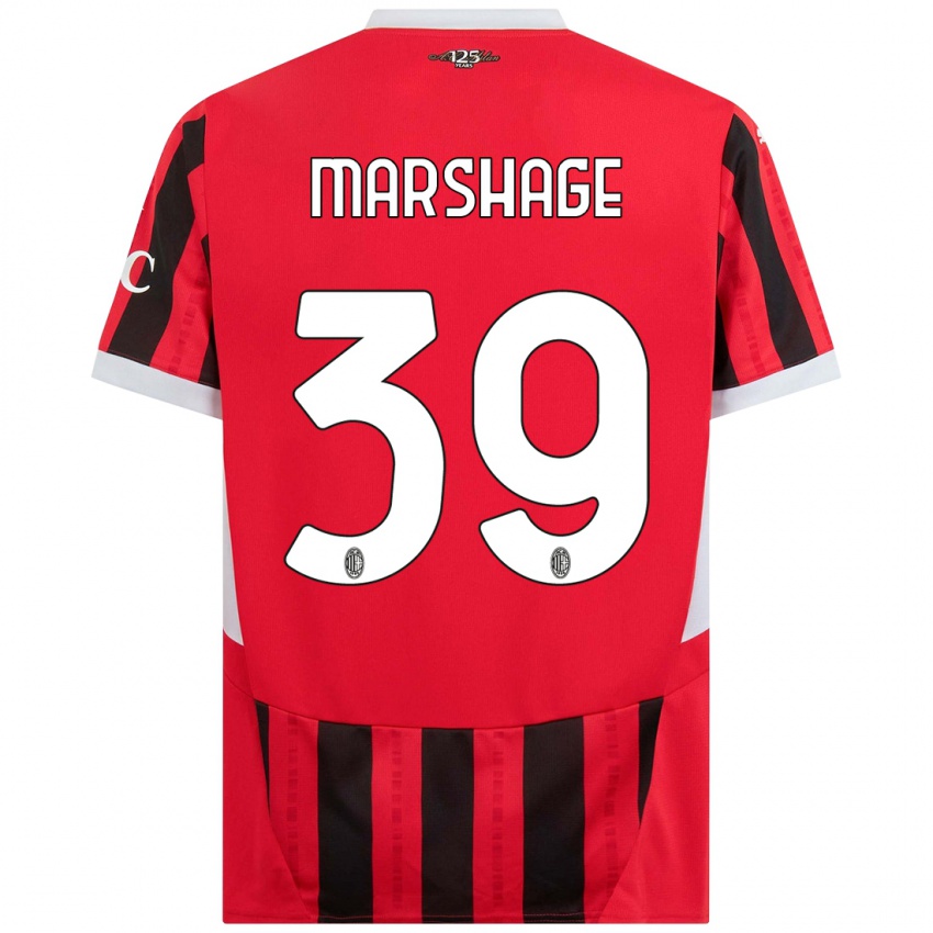 Niño Camiseta Wilgot Marshage #39 Rojo Negro 1ª Equipación 2024/25 La Camisa México