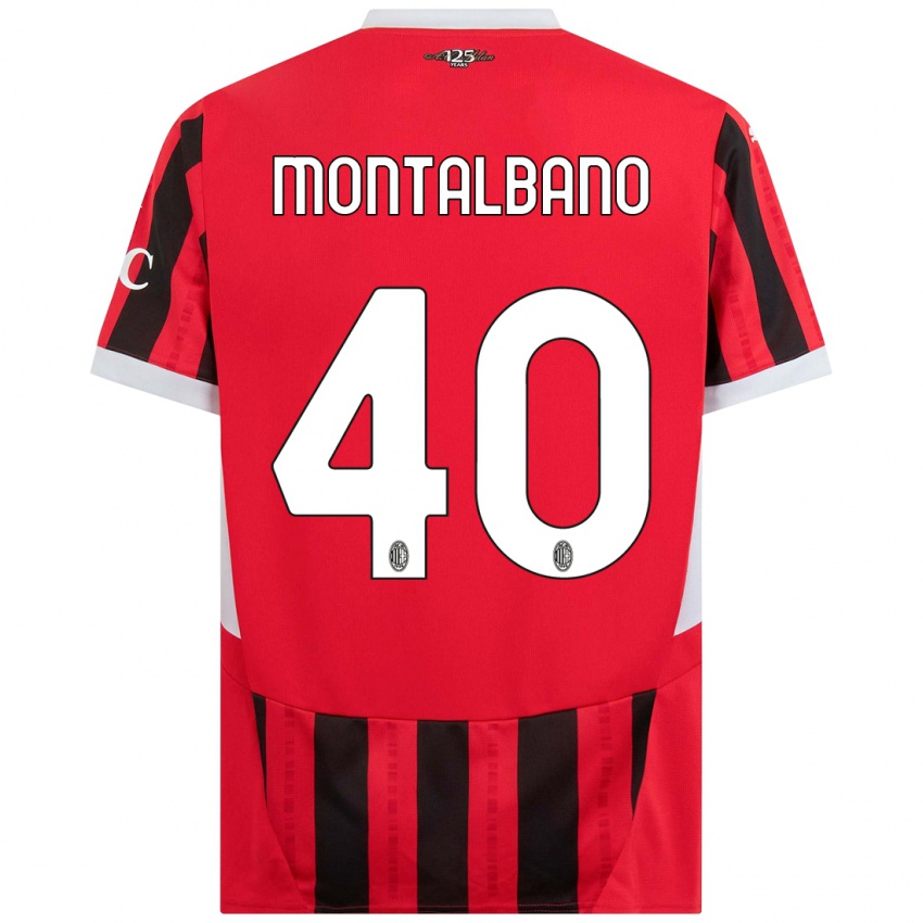 Niño Camiseta Nicolo Montalbano #40 Rojo Negro 1ª Equipación 2024/25 La Camisa México