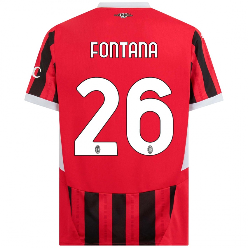 Niño Camiseta Francesco Fontana #26 Rojo Negro 1ª Equipación 2024/25 La Camisa México