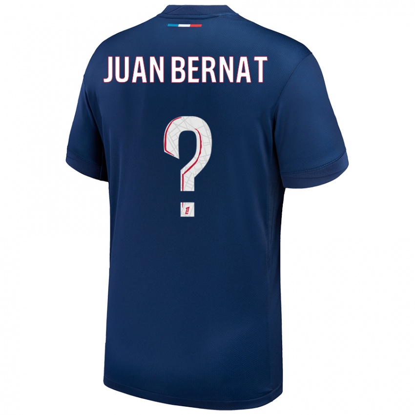 Niño Camiseta Juan Bernat #0 Azul Marino Blanco 1ª Equipación 2024/25 La Camisa México