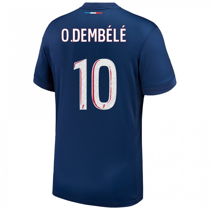 Niño Camiseta Ousmane Dembélé #10 Azul Marino Blanco 1ª Equipación 2024/25 La Camisa México