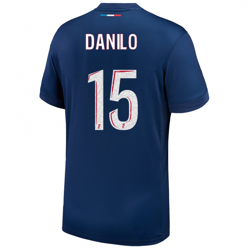 Niño Camiseta Danilo Pereira #15 Azul Marino Blanco 1ª Equipación 2024/25 La Camisa México