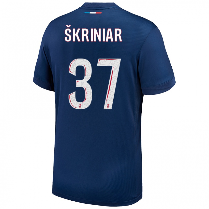 Niño Camiseta Milan Skriniar #37 Azul Marino Blanco 1ª Equipación 2024/25 La Camisa México