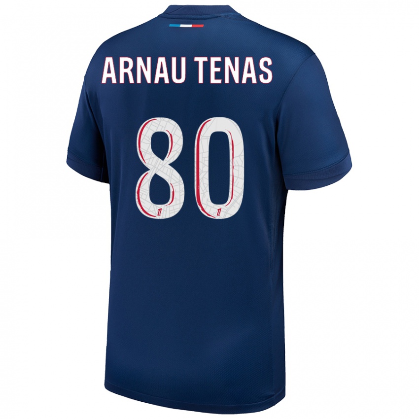 Niño Camiseta Arnau Tenas #80 Azul Marino Blanco 1ª Equipación 2024/25 La Camisa México