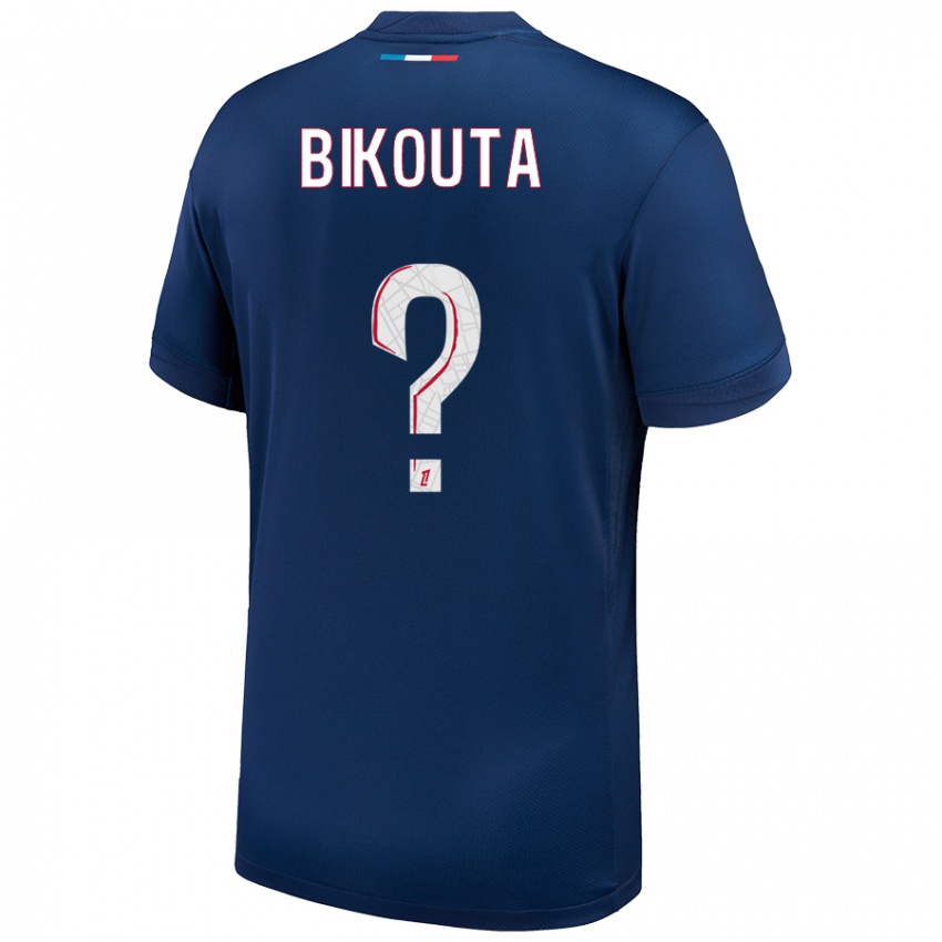 Niño Camiseta Dan-Patrice Bikouta #0 Azul Marino Blanco 1ª Equipación 2024/25 La Camisa México