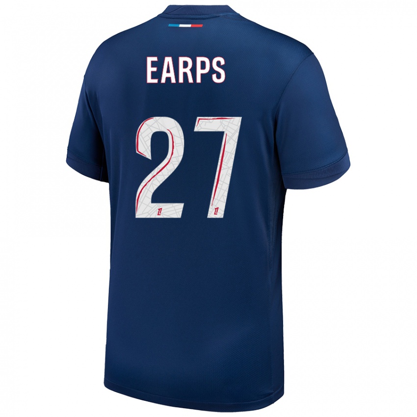 Niño Camiseta Mary Earps #27 Azul Marino Blanco 1ª Equipación 2024/25 La Camisa México