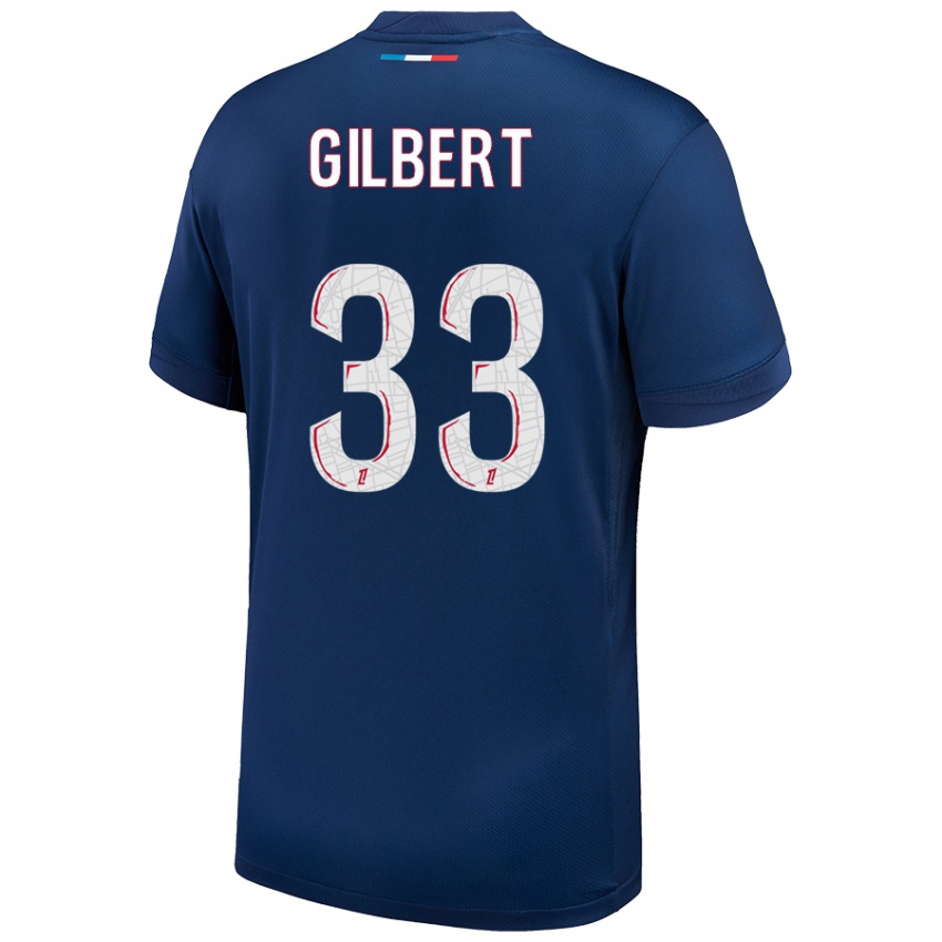 Niño Camiseta Tara Elimbi Gilbert #33 Azul Marino Blanco 1ª Equipación 2024/25 La Camisa México