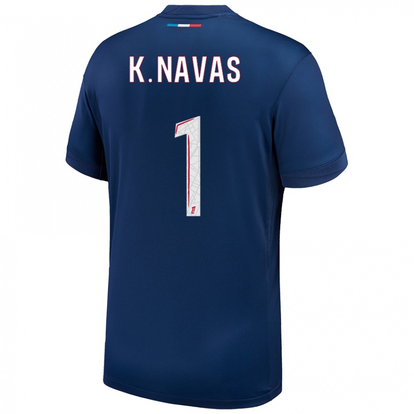 Niño Camiseta Keylor Navas #1 Azul Marino Blanco 1ª Equipación 2024/25 La Camisa México