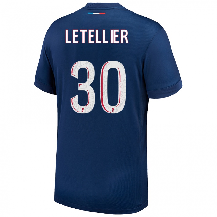 Niño Camiseta Alexandre Letellier #30 Azul Marino Blanco 1ª Equipación 2024/25 La Camisa México