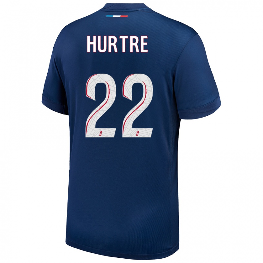 Niño Camiseta Oceane Hurtre #22 Azul Marino Blanco 1ª Equipación 2024/25 La Camisa México