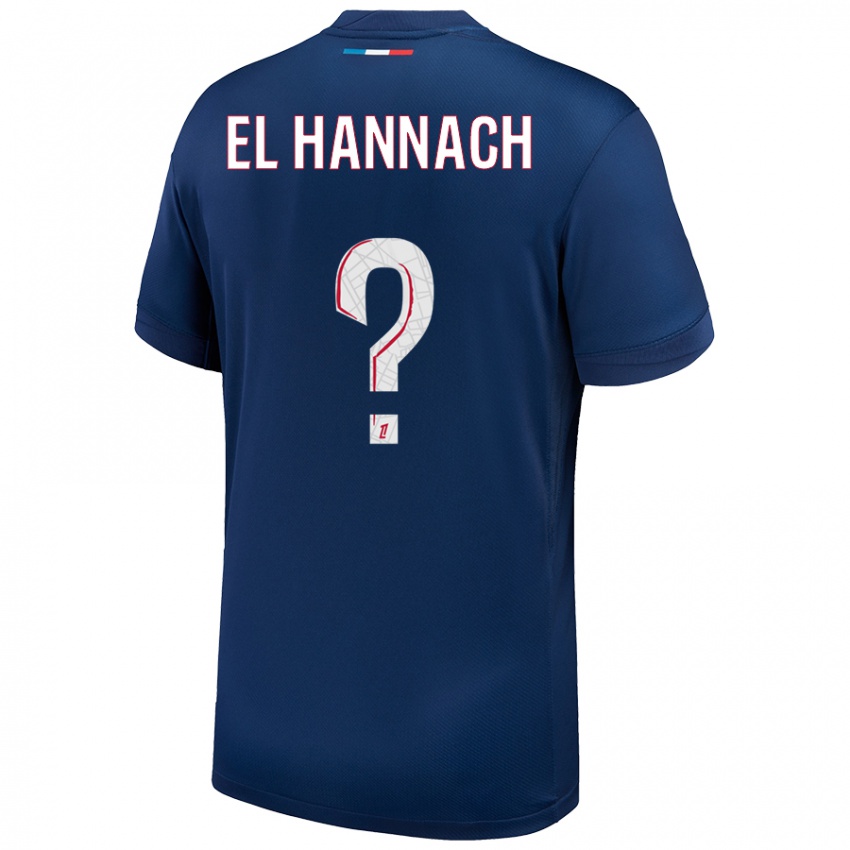 Niño Camiseta Younes El Hannach #0 Azul Marino Blanco 1ª Equipación 2024/25 La Camisa México