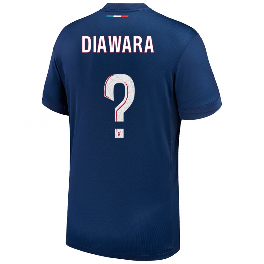 Niño Camiseta Lahna Diawara #0 Azul Marino Blanco 1ª Equipación 2024/25 La Camisa México