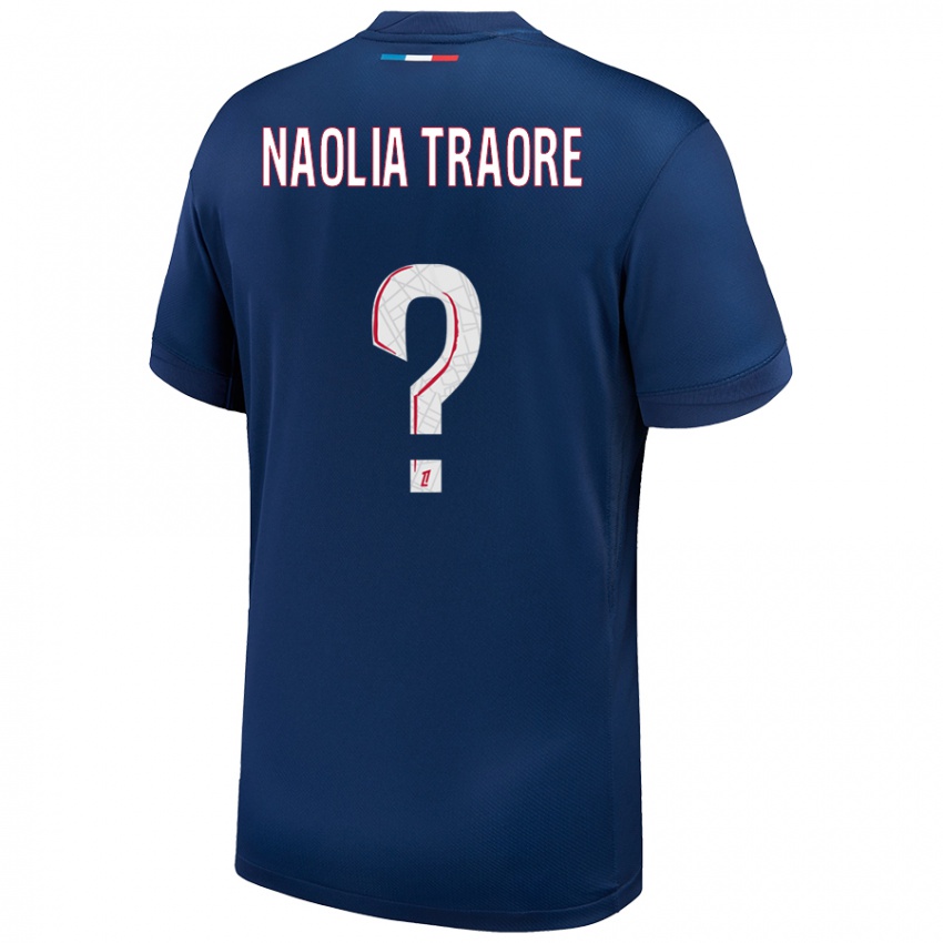 Niño Camiseta Naolia Traore #0 Azul Marino Blanco 1ª Equipación 2024/25 La Camisa México