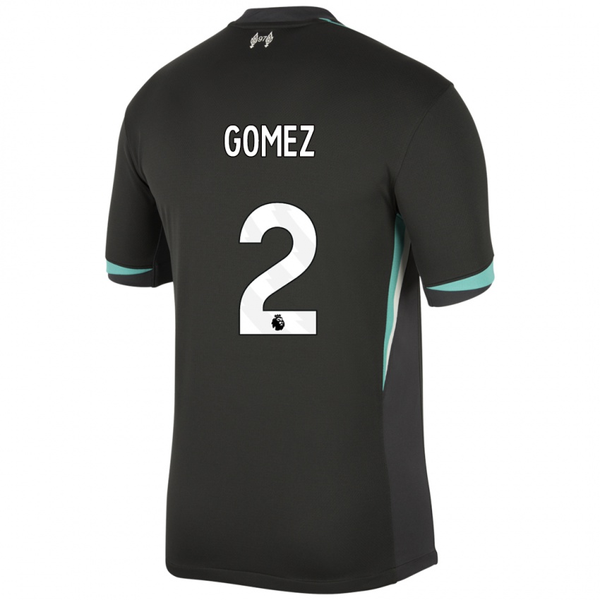 Niño Camiseta Joe Gomez #2 Negro Antracita Blanco 2ª Equipación 2024/25 La Camisa México