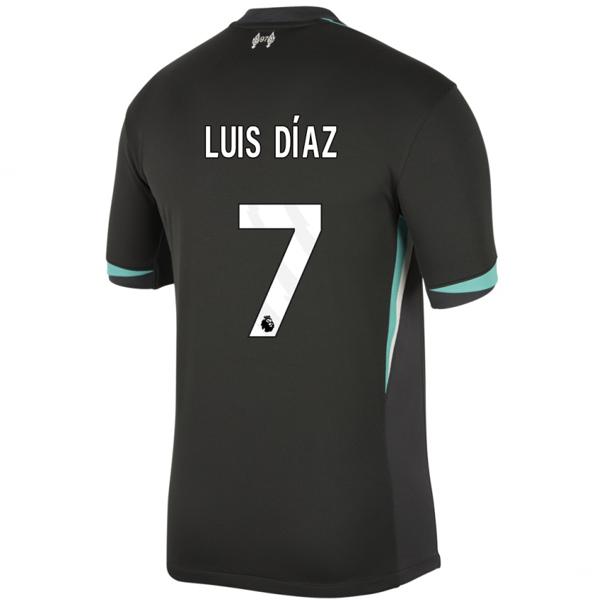 Niño Camiseta Luis Diaz #7 Negro Antracita Blanco 2ª Equipación 2024/25 La Camisa México