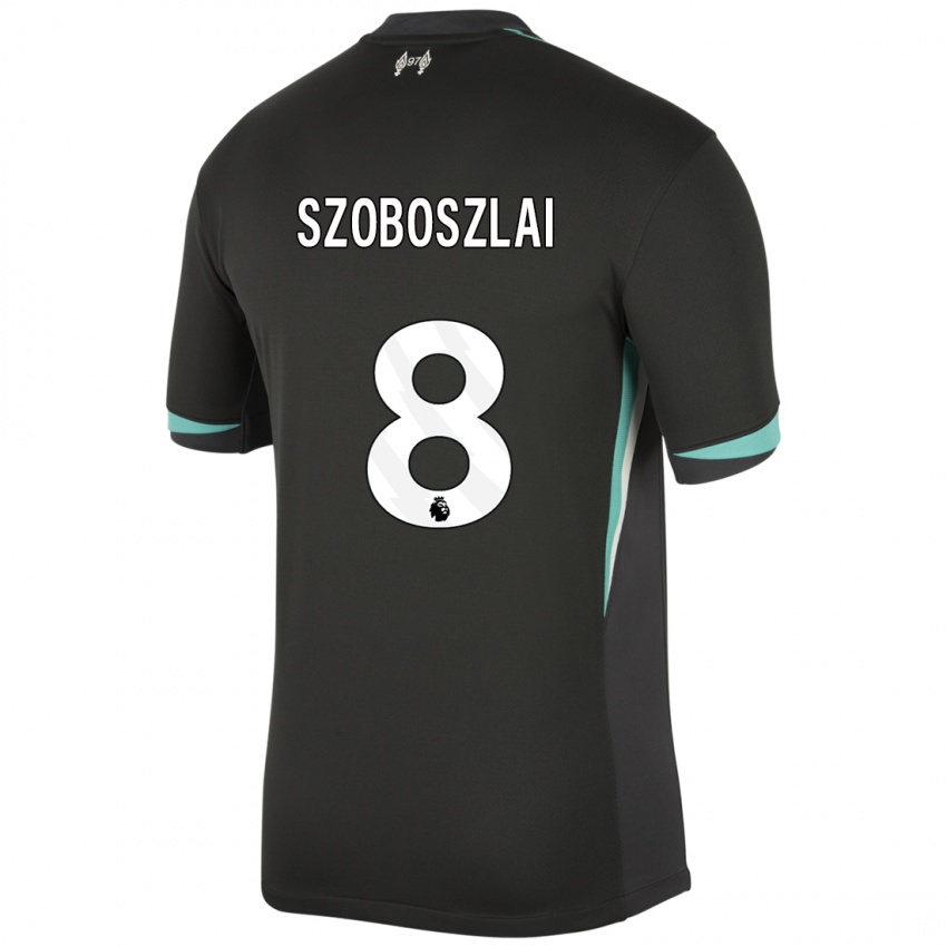 Niño Camiseta Dominik Szoboszlai #8 Negro Antracita Blanco 2ª Equipación 2024/25 La Camisa México