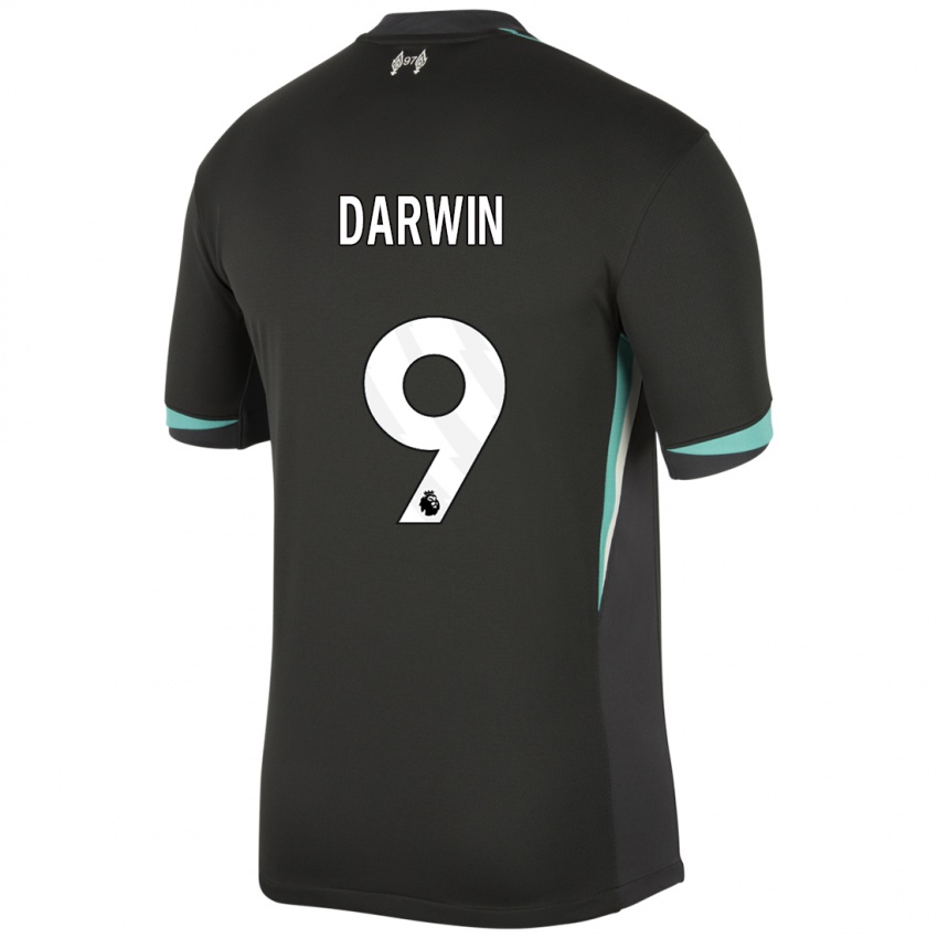 Niño Camiseta Darwin Nunez #9 Negro Antracita Blanco 2ª Equipación 2024/25 La Camisa México