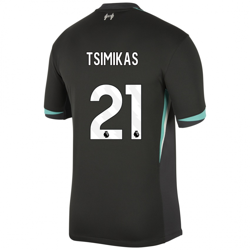 Niño Camiseta Konstantinos Tsimikas #21 Negro Antracita Blanco 2ª Equipación 2024/25 La Camisa México