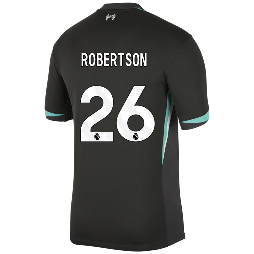 Niño Camiseta Andrew Robertson #26 Negro Antracita Blanco 2ª Equipación 2024/25 La Camisa México