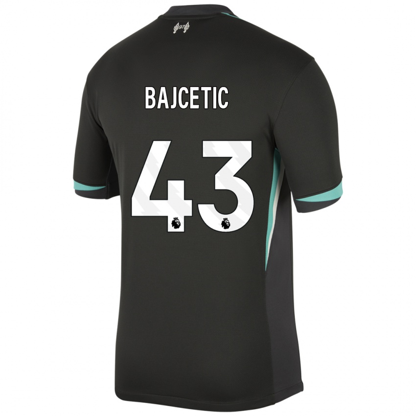 Niño Camiseta Stefan Bajcetic #43 Negro Antracita Blanco 2ª Equipación 2024/25 La Camisa México