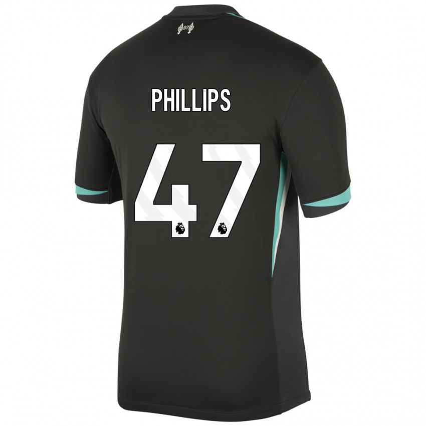 Niño Camiseta Nathaniel Phillips #47 Negro Antracita Blanco 2ª Equipación 2024/25 La Camisa México