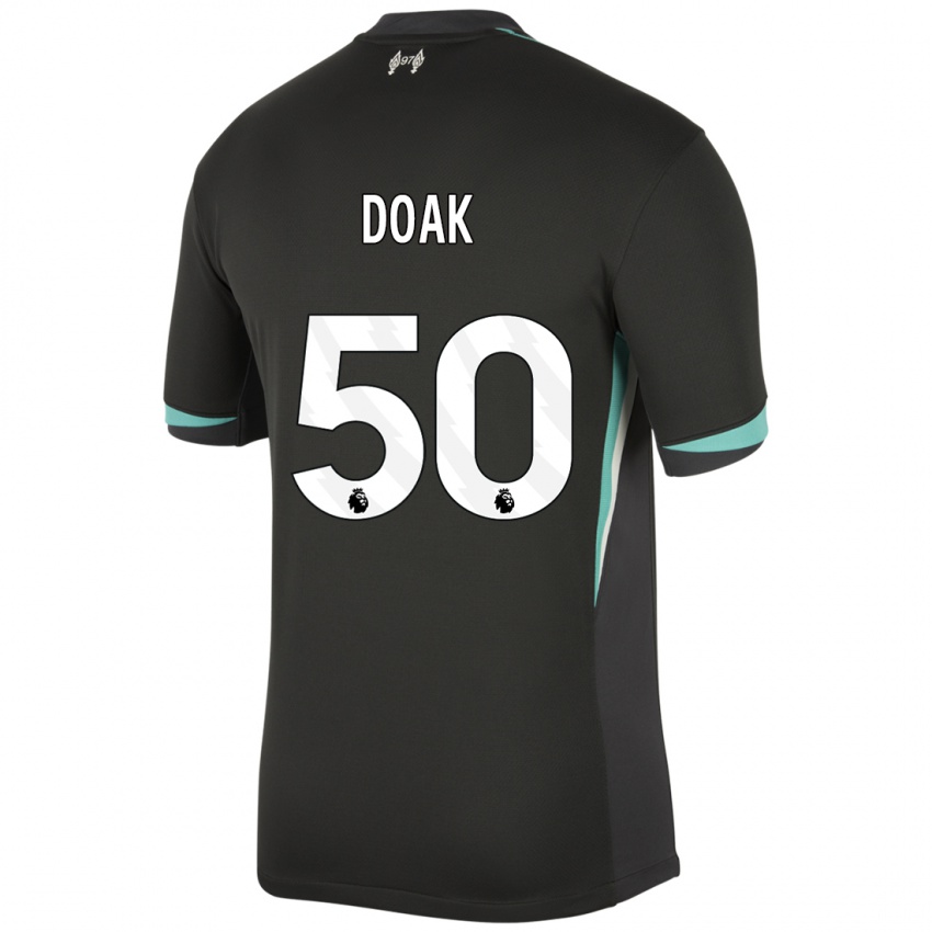 Niño Camiseta Ben Doak #50 Negro Antracita Blanco 2ª Equipación 2024/25 La Camisa México