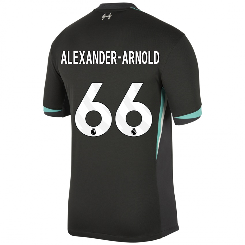 Niño Camiseta Trent Alexander-Arnold #66 Negro Antracita Blanco 2ª Equipación 2024/25 La Camisa México