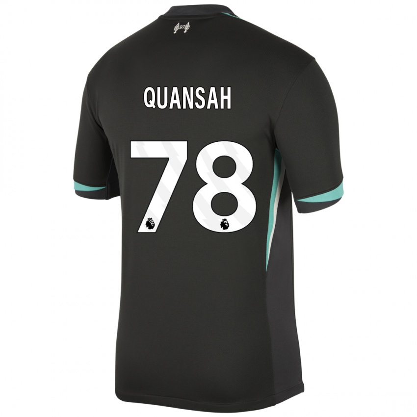 Niño Camiseta Jarell Quansah #78 Negro Antracita Blanco 2ª Equipación 2024/25 La Camisa México