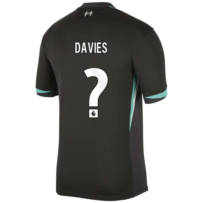 Niño Camiseta Harvey Davies #0 Negro Antracita Blanco 2ª Equipación 2024/25 La Camisa México