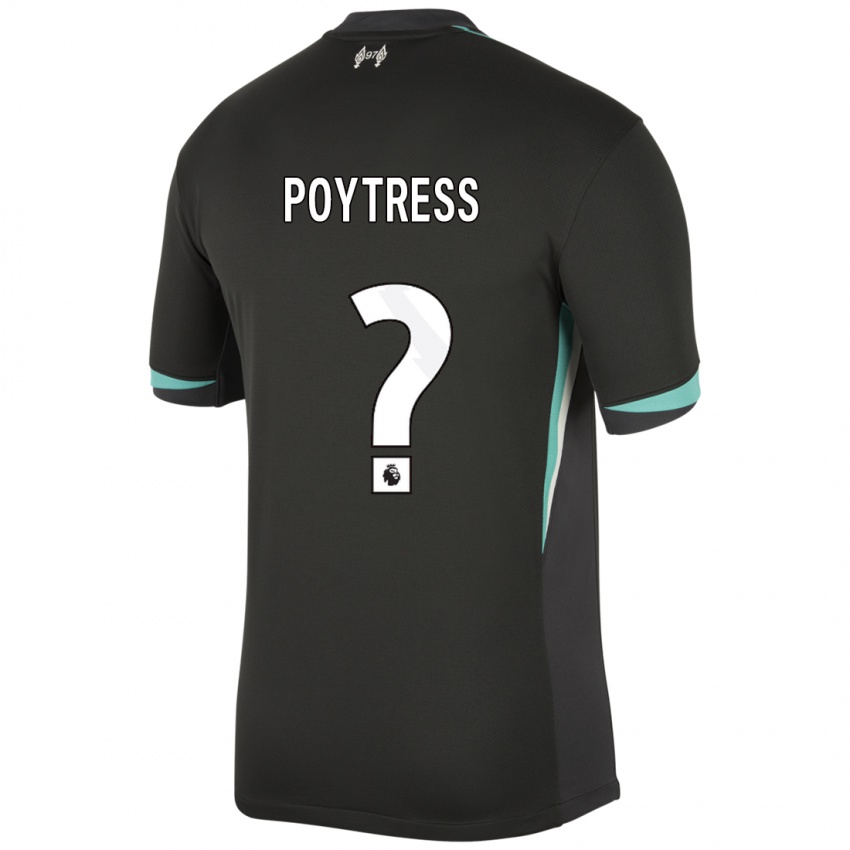 Niño Camiseta Jacob Poytress #0 Negro Antracita Blanco 2ª Equipación 2024/25 La Camisa México