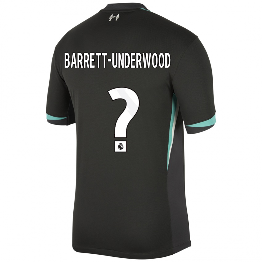 Niño Camiseta Keehan Barrett-Underwood #0 Negro Antracita Blanco 2ª Equipación 2024/25 La Camisa México