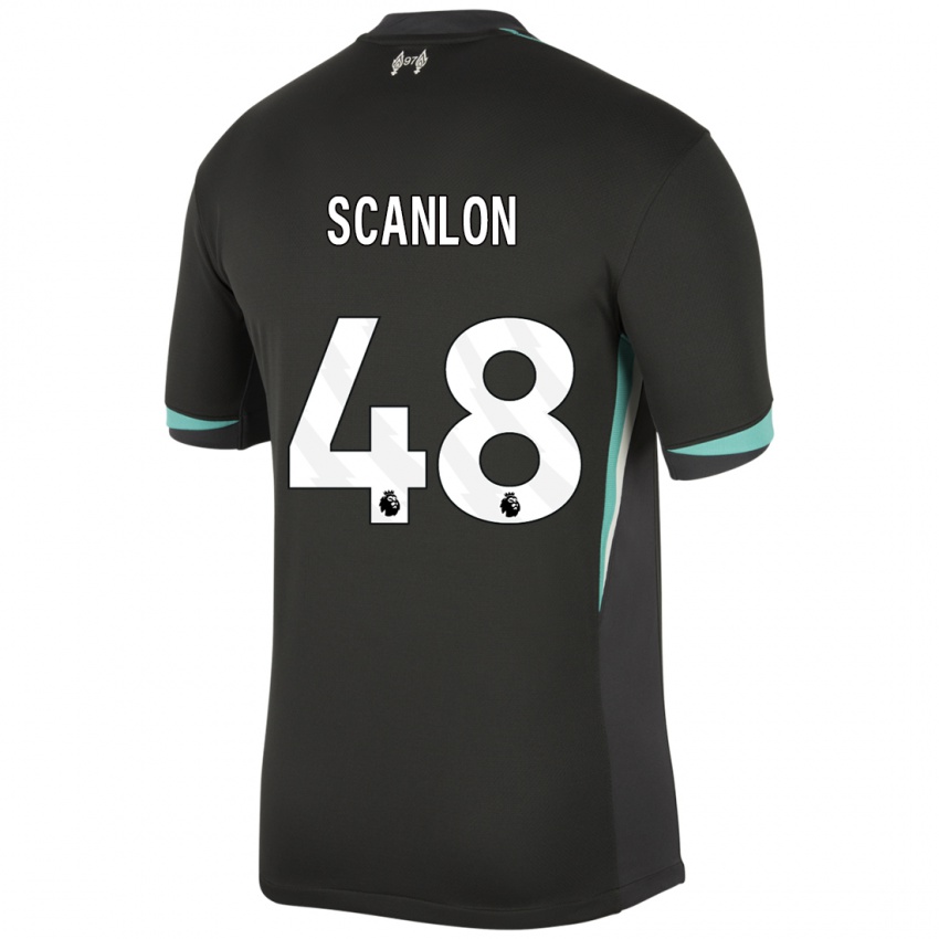 Niño Camiseta Calum Scanlon #48 Negro Antracita Blanco 2ª Equipación 2024/25 La Camisa México