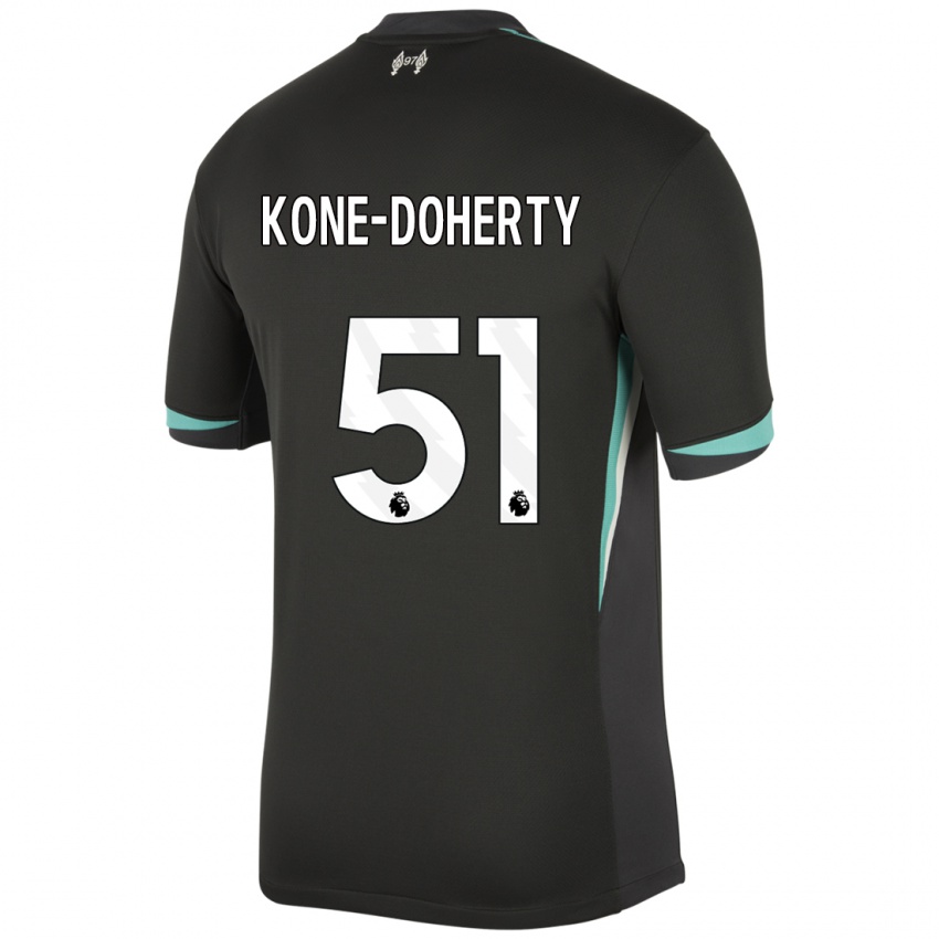 Niño Camiseta Trent Kone-Doherty #51 Negro Antracita Blanco 2ª Equipación 2024/25 La Camisa México