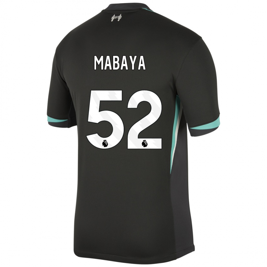 Niño Camiseta Isaac Mabaya #52 Negro Antracita Blanco 2ª Equipación 2024/25 La Camisa México