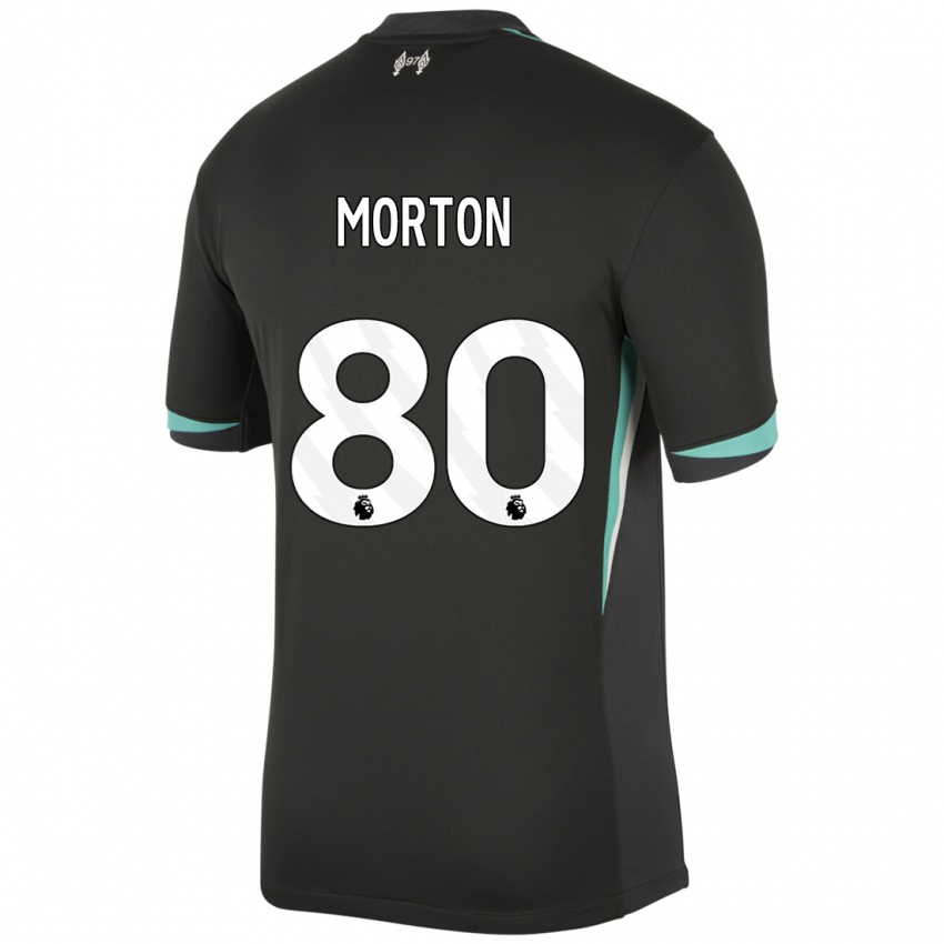 Niño Camiseta Tyler Morton #80 Negro Antracita Blanco 2ª Equipación 2024/25 La Camisa México