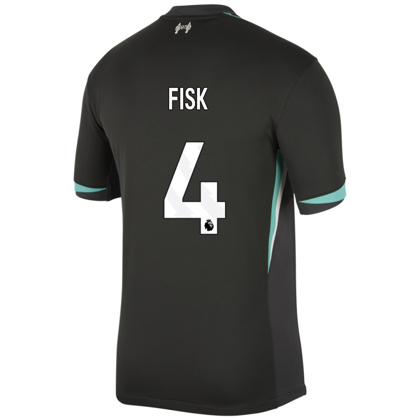 Niño Camiseta Grace Fisk #4 Negro Antracita Blanco 2ª Equipación 2024/25 La Camisa México