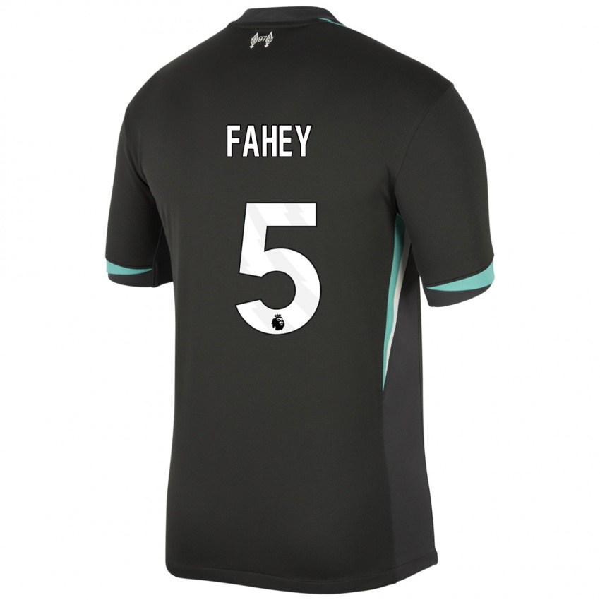 Niño Camiseta Niamh Fahey #5 Negro Antracita Blanco 2ª Equipación 2024/25 La Camisa México