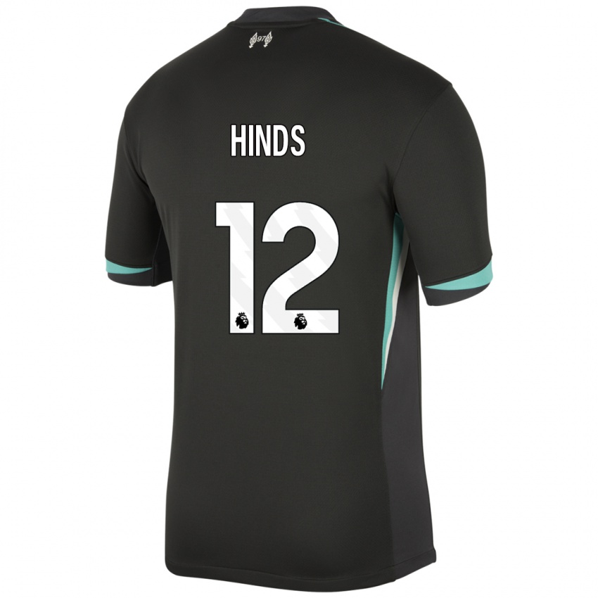 Niño Camiseta Taylor Hinds #12 Negro Antracita Blanco 2ª Equipación 2024/25 La Camisa México