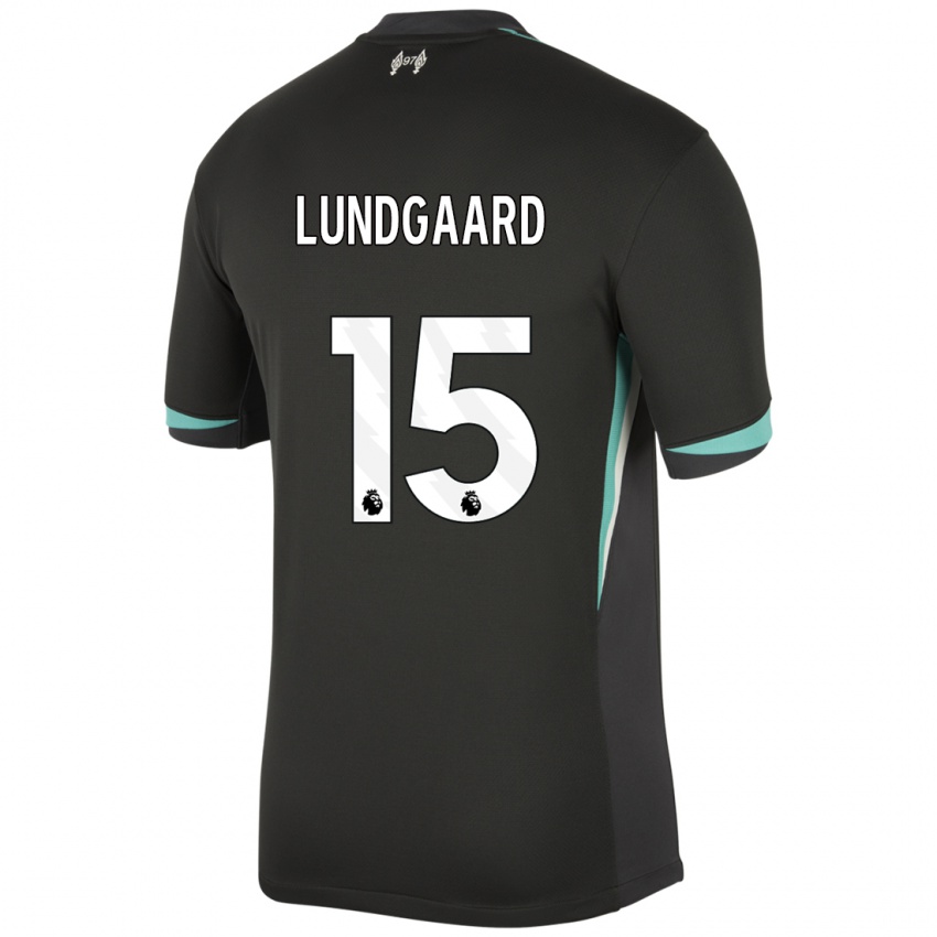 Niño Camiseta Sofie Lundgaard #15 Negro Antracita Blanco 2ª Equipación 2024/25 La Camisa México