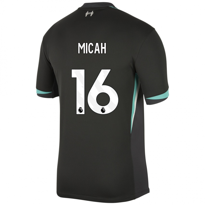 Niño Camiseta Teagan Micah #16 Negro Antracita Blanco 2ª Equipación 2024/25 La Camisa México