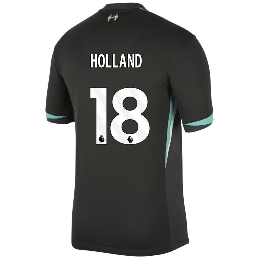 Niño Camiseta Ceri Holland #18 Negro Antracita Blanco 2ª Equipación 2024/25 La Camisa México